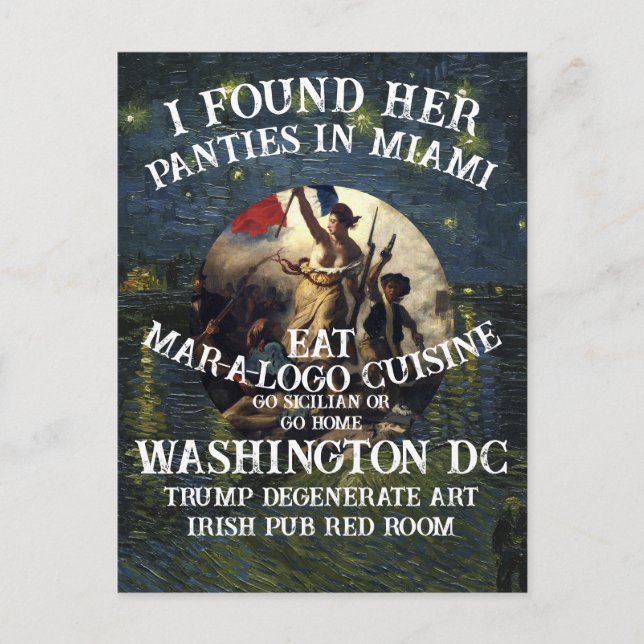 Carte Postale Culottes Trump Miami Église Catholique Blanche (Devant)