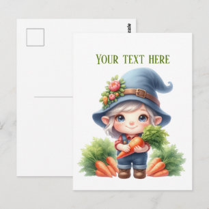 Carte Postale Cultivateur de carottes gnome cool personnalisable
