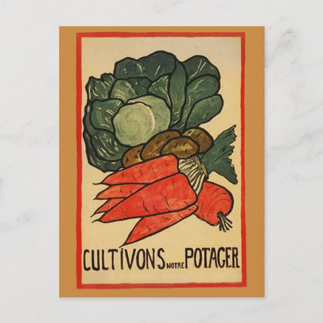 Carte Postale Cultivons un jardin de légumes (Devant)