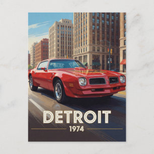 Carte Postale Culture automobile américaine de Détroit 1974 Mich