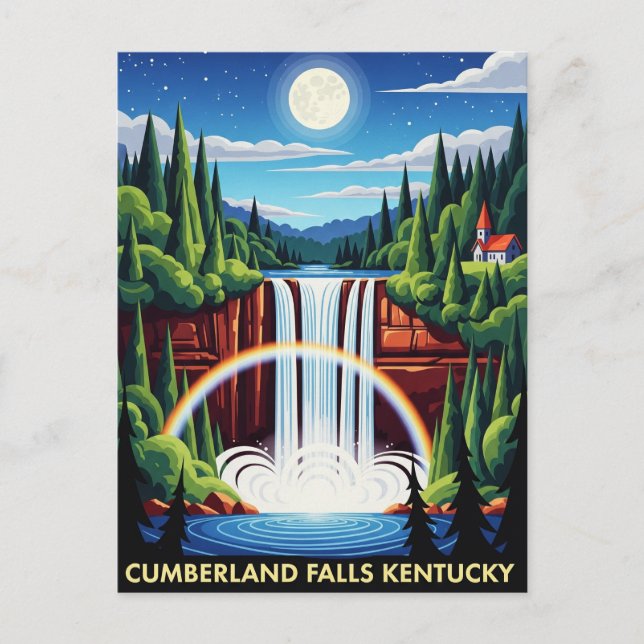 Carte Postale Cumberland Falls Kentucky Nuit (Devant)