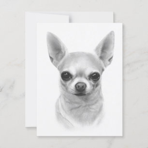 Carte Postale "Cunami" Peint à la main Chihuahua Portrait