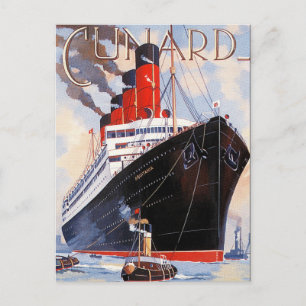 CARTE POSTALE CUNARD OCEAN LINER AQUITANIA