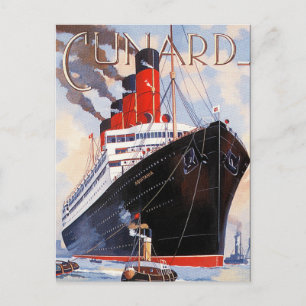 CARTE POSTALE CUNARD OCEAN LINER AQUITANIA