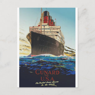 CARTE POSTALE CUNARD OCEAN LINER AQUITANIA