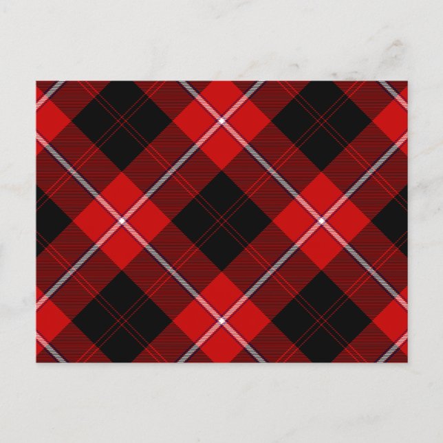 Carte Postale Cunningham Tartan rouge noir (Devant)