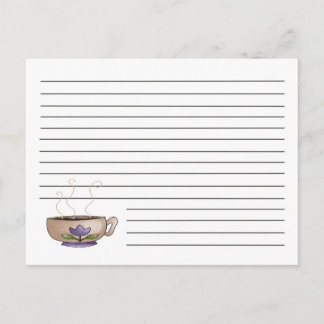 Carte Postale Cup Of Coffee Recipe Card