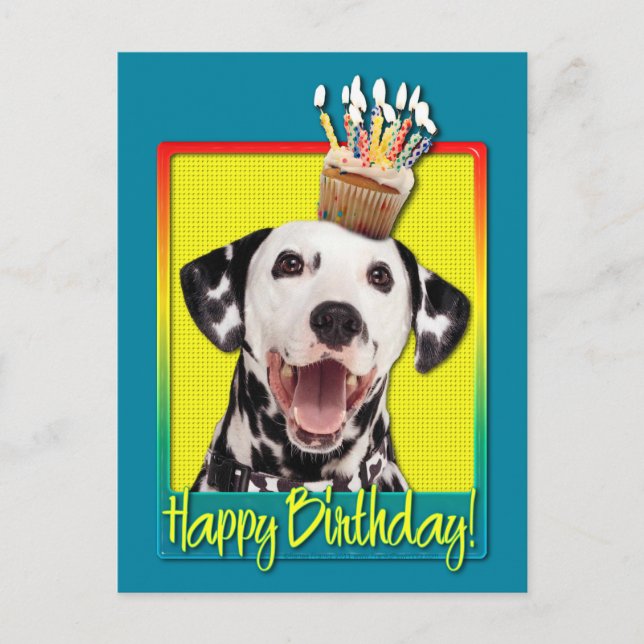 Carte Postale Cupcake anniversaire - Dalmatie (Devant)