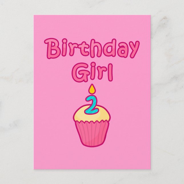 Carte Postale Cupcake Anniversaire Fille 2 (Devant)