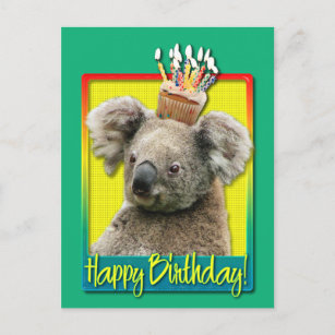 Carte Postale Cupcake anniversaire - Koala