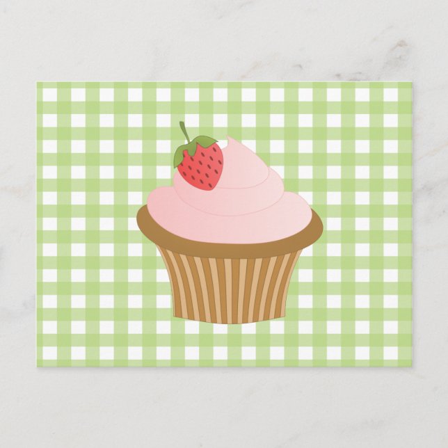 Carte Postale Cupcake au chocolat aux fraises (Devant)