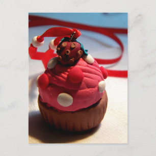 Carte Postale Cupcake aux fraises