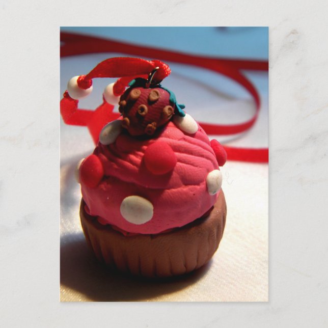 Carte Postale Cupcake aux fraises (Devant)