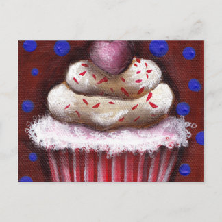 Carte Postale Cupcake avec coeur