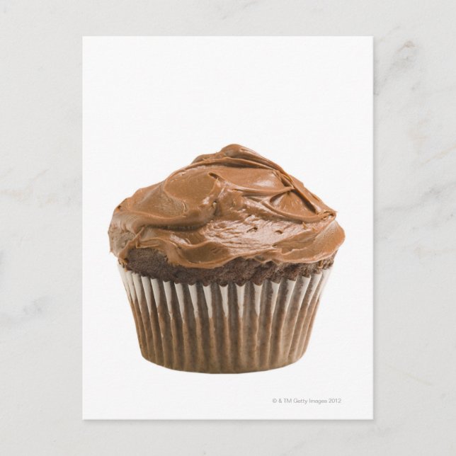 Carte Postale Cupcake avec glaçage au chocolat, studio photo (Devant)