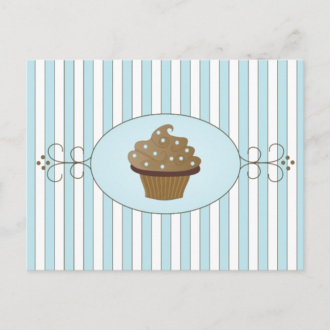 Carte Postale Cupcake bleu (Devant)