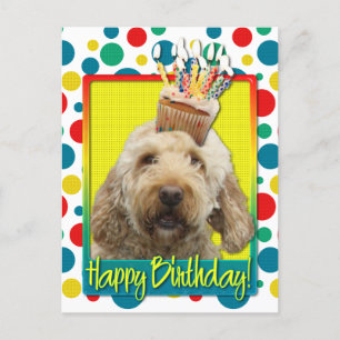 Carte Postale Cupcake d'anniversaire - GoldenDoodle