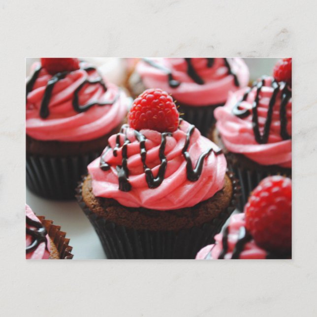 Carte Postale Cupcake de framboise au chocolat (Devant)