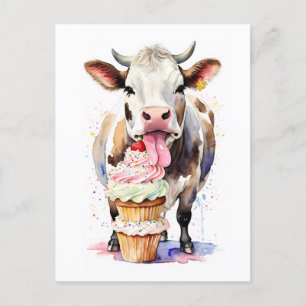 Carte Postale Cupcake Drôle De Vache Pour Les Amateurs De Vache