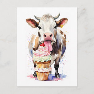 Carte Postale Cupcake Drôle De Vache Pour Les Amateurs De Vache