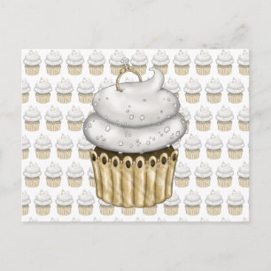 Carte Postale Cupcake Fiançailles doux