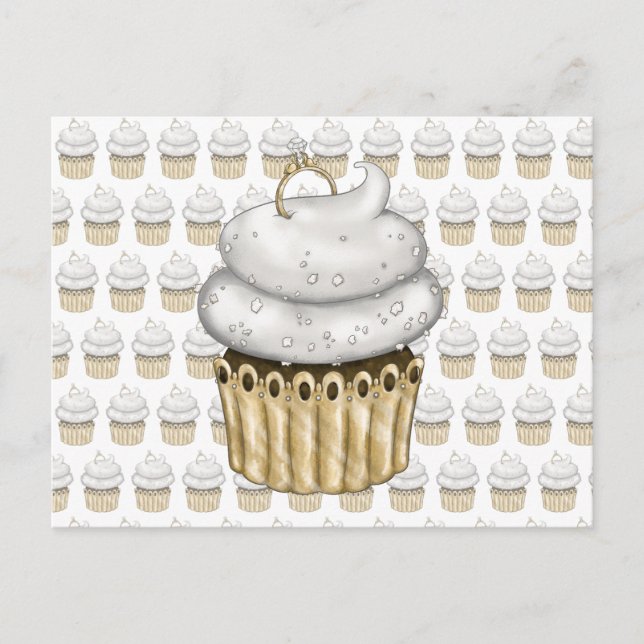 Carte Postale Cupcake Fiançailles doux (Devant)