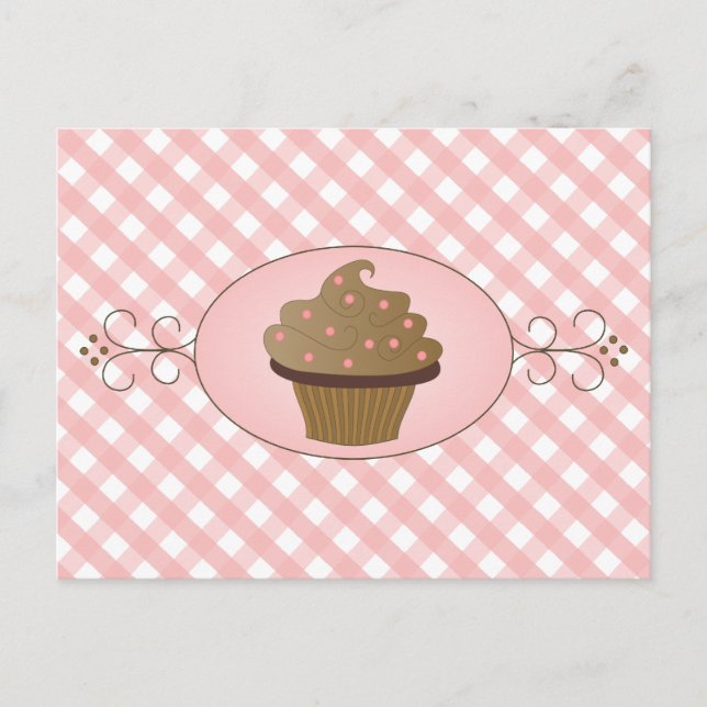 Carte Postale Cupcake rose (Devant)