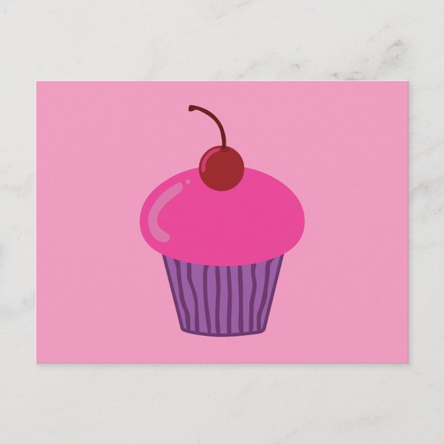 Carte Postale Cupcake rose (Devant)