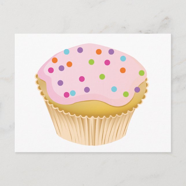 Carte Postale Cupcake rose (Devant)