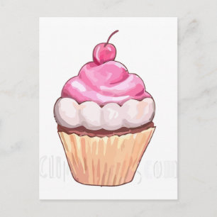 Carte Postale cupcake rose