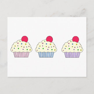 Carte Postale Cupcakes à la vanille