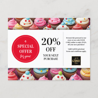 Carte Postale Cupcakes Boulangerie Baker Coupon Coupon Personnal