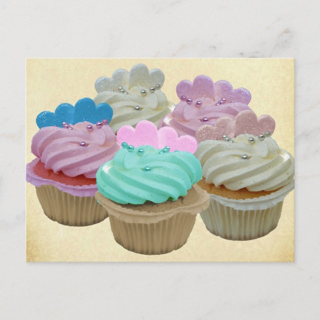 Carte Postale Cupcakes colorés (Devant)