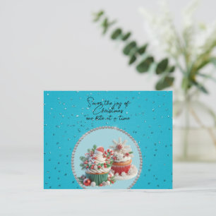 Carte Postale Cupcakes de Noël Savourez la Joie