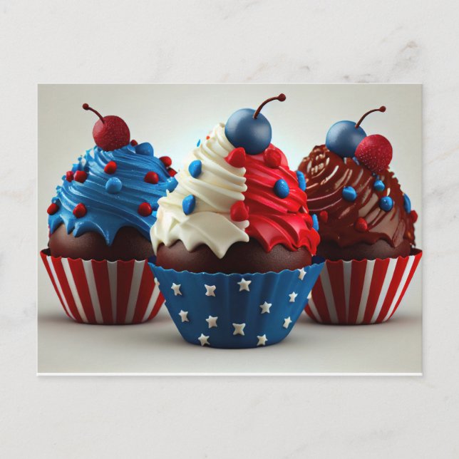Carte Postale Cupcakes patriotiques (Devant)