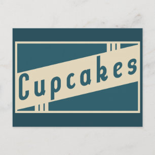 Carte Postale cupcakes rétro