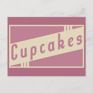 Carte Postale cupcakes rétro