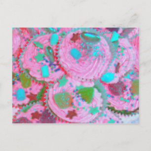 Carte postale Cupcakes rose