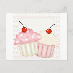 Carte Postale Cupcakes roses