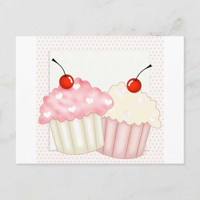 Carte Postale Cupcakes roses (Devant)
