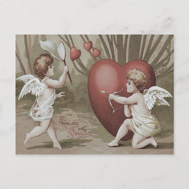 Carte Postale Cupid Net Cœur Flèche (Devant)