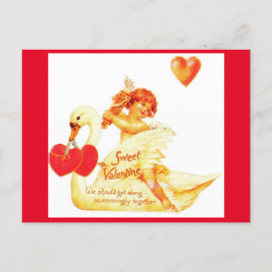 Carte Postale Cupide de Saint-Valentin victorienne vintage sur c