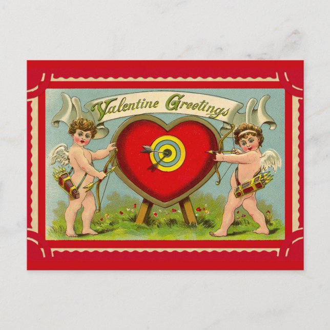 Carte Postale cupide vintage valentine (Devant)