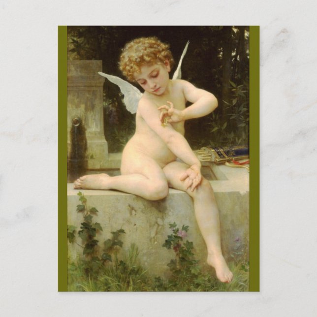 Carte Postale Cupidon avec le papillon - Bouguereau (Devant)