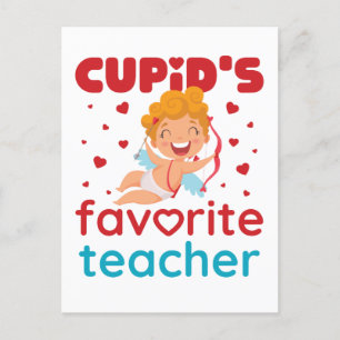 Carte Postale Cupid's Favorite Teacher Cute Valentine's Day