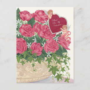 Carte postale Cupids & Rose Valentine
