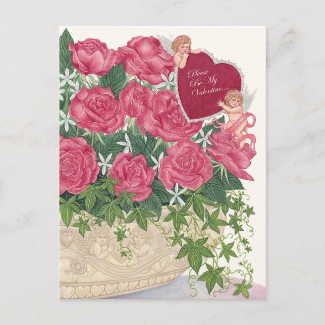 Carte postale Cupids & Rose Valentine (Devant)