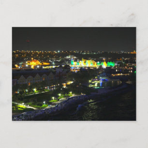 Carte Postale Curaçao à la nuit - Port de Willemstad