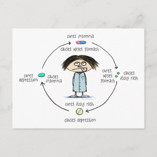 Carte Postale Cures et causes médicinales Drôle Cartoon