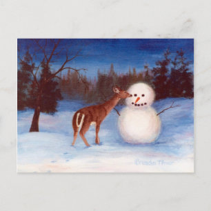 Carte postale Curiosity Deer et Snowman